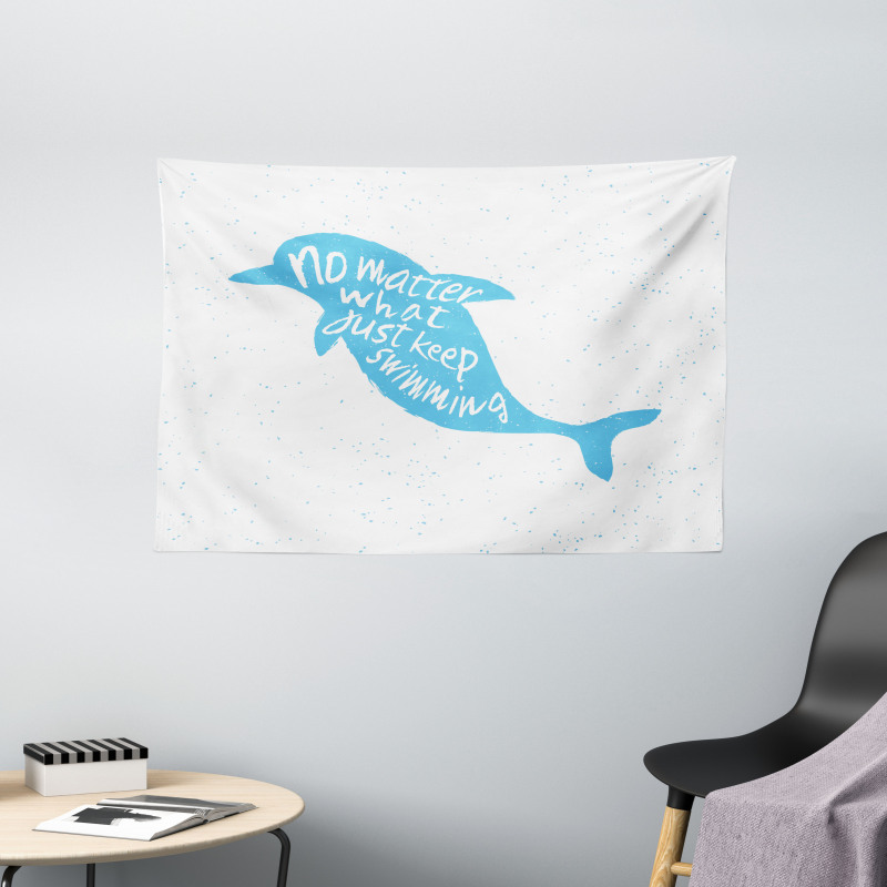 Hand Drawn Sea Mammal Wide Tapestry