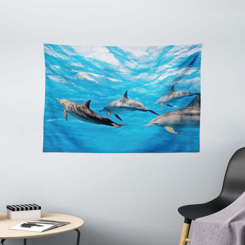Happily Swimming Fish Wide Tapestry