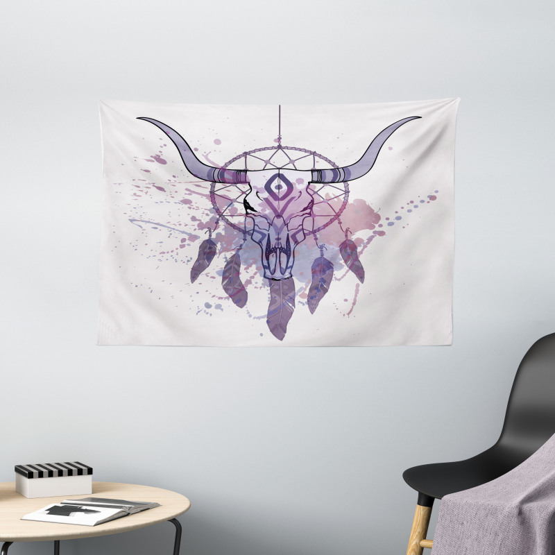 Dreamcatcher in Watercolor Wide Tapestry