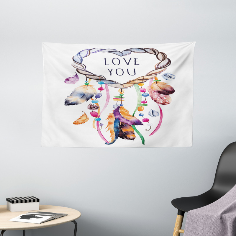 Dreamcatcher Boho Style Wide Tapestry