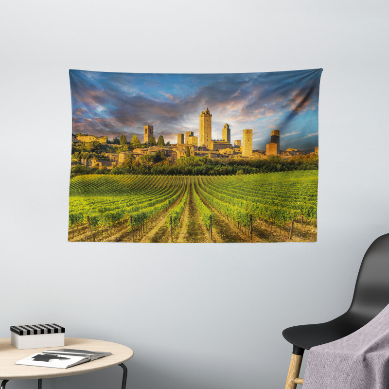 San Gimignano Vineyards Wide Tapestry