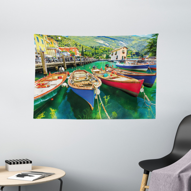 Garda Torbole Town Photo Wide Tapestry