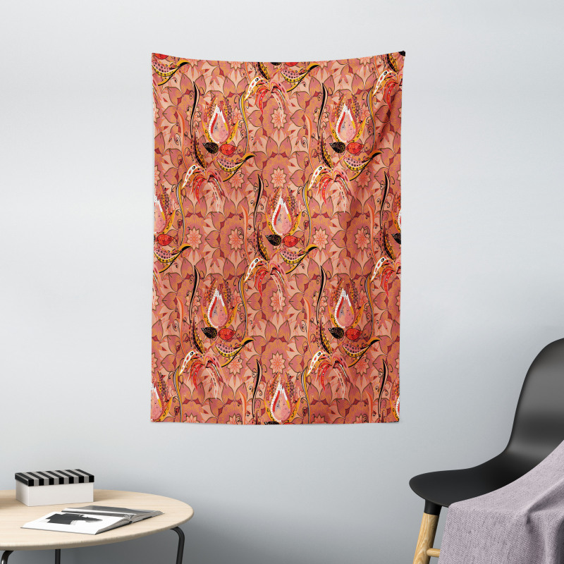 Floral Vibrant Drawing Tapestry