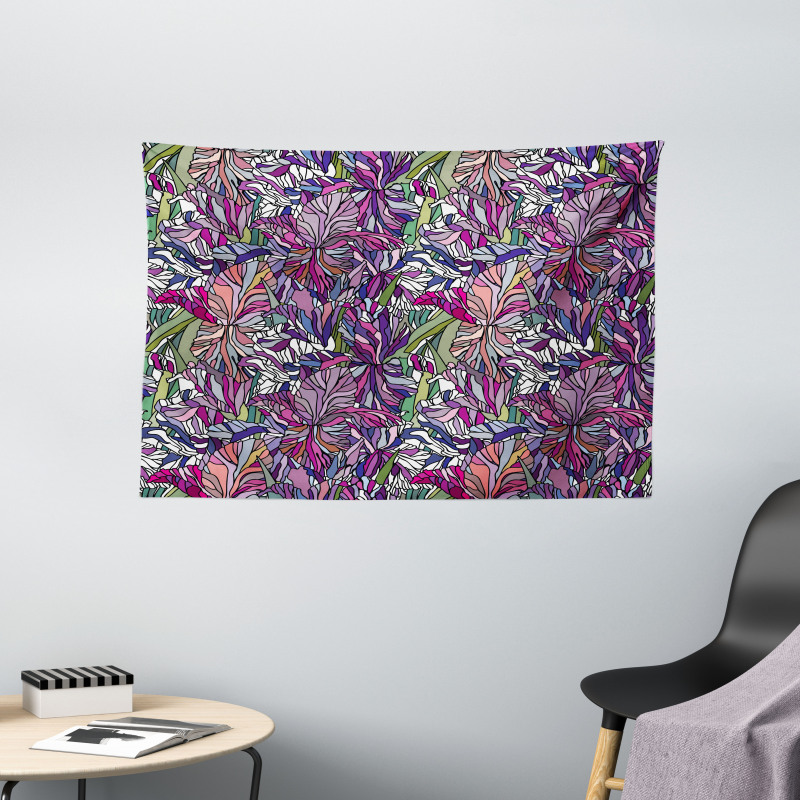 Tropical Jungle Bouquet Wide Tapestry