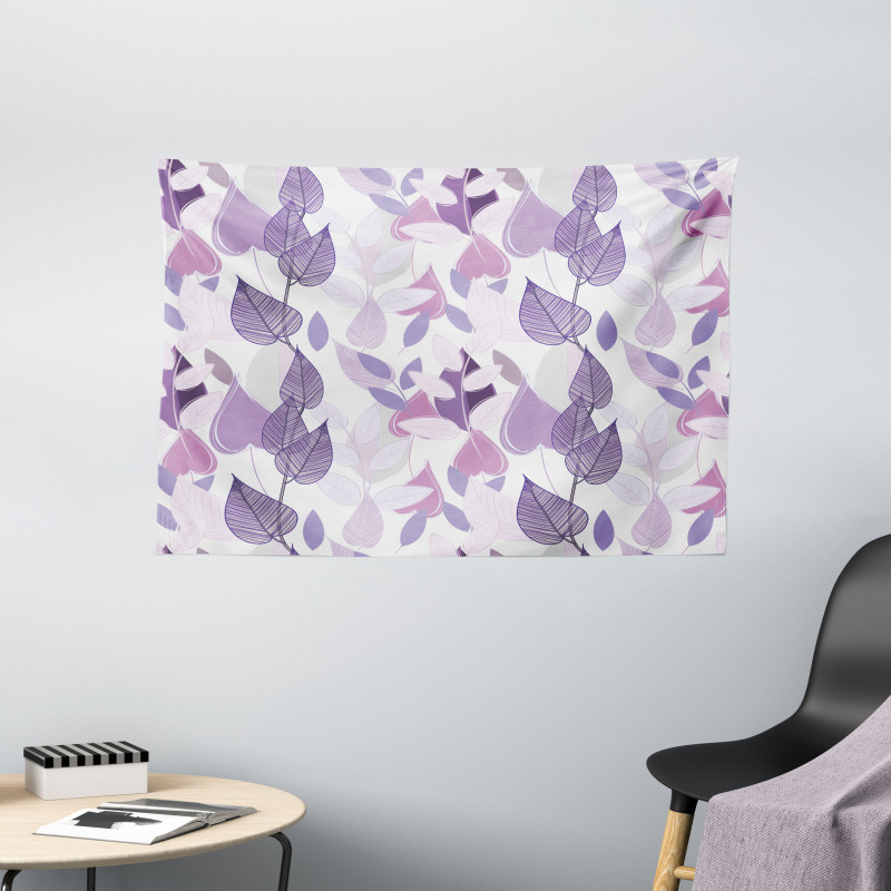 Foliage Leaves Purple Wide Tapestry