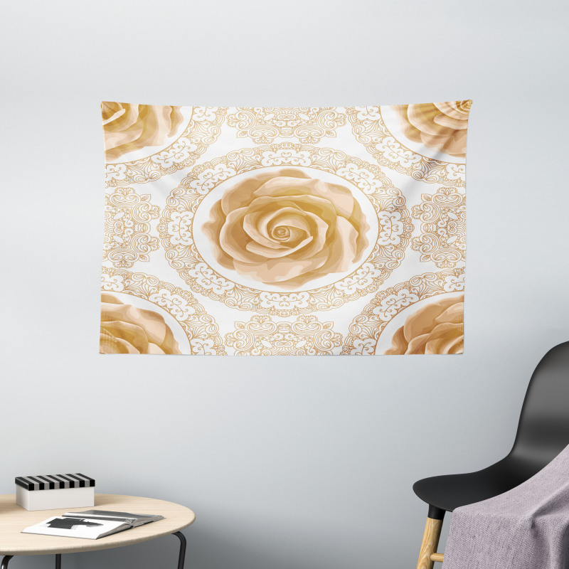 Rose Florets Wide Tapestry