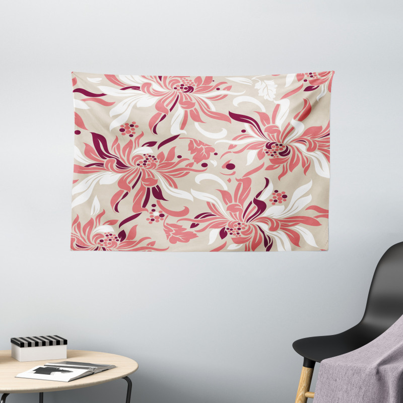 Pastel Florets Wide Tapestry
