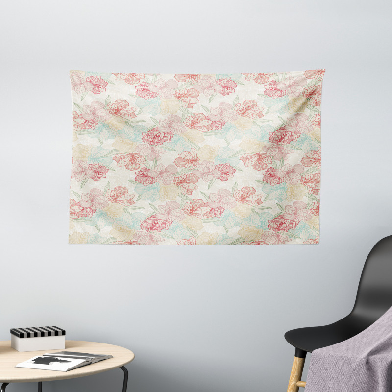 Orchid in Soft Colors Wide Tapestry