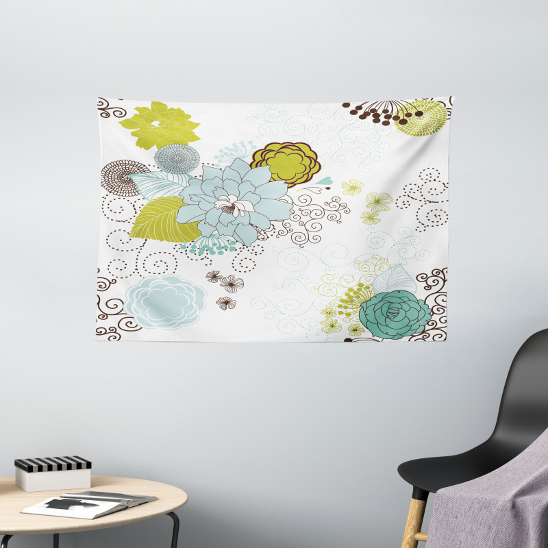 Pastel Romantic Ornament Wide Tapestry