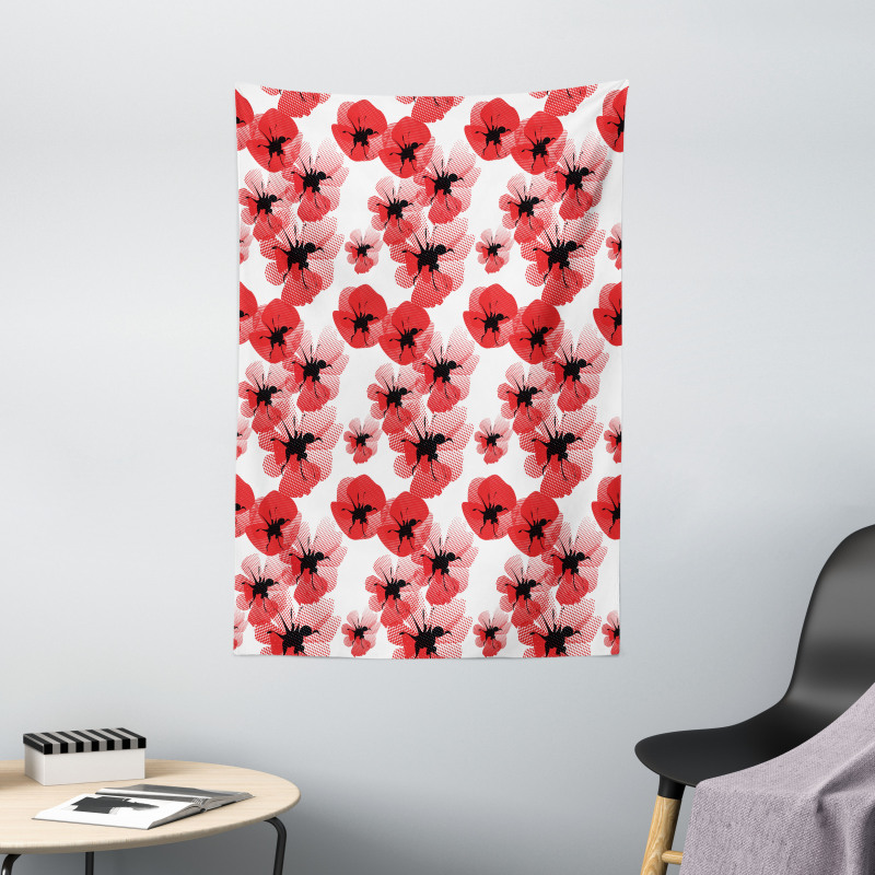 Poppies Vibrant Colors Tapestry