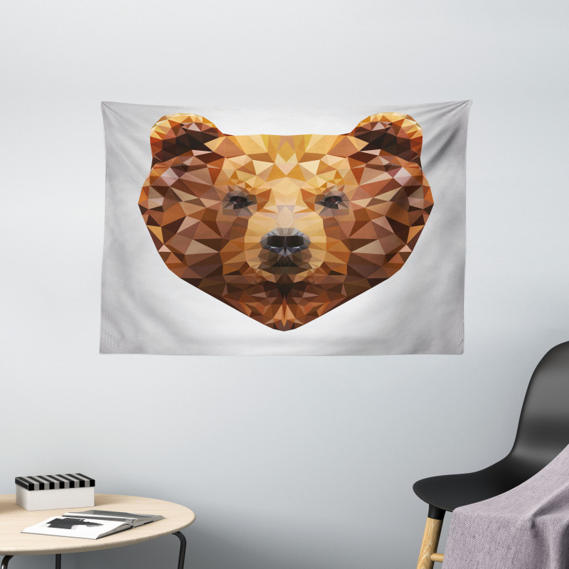 Geometric Modern Portrait Wide Tapestry