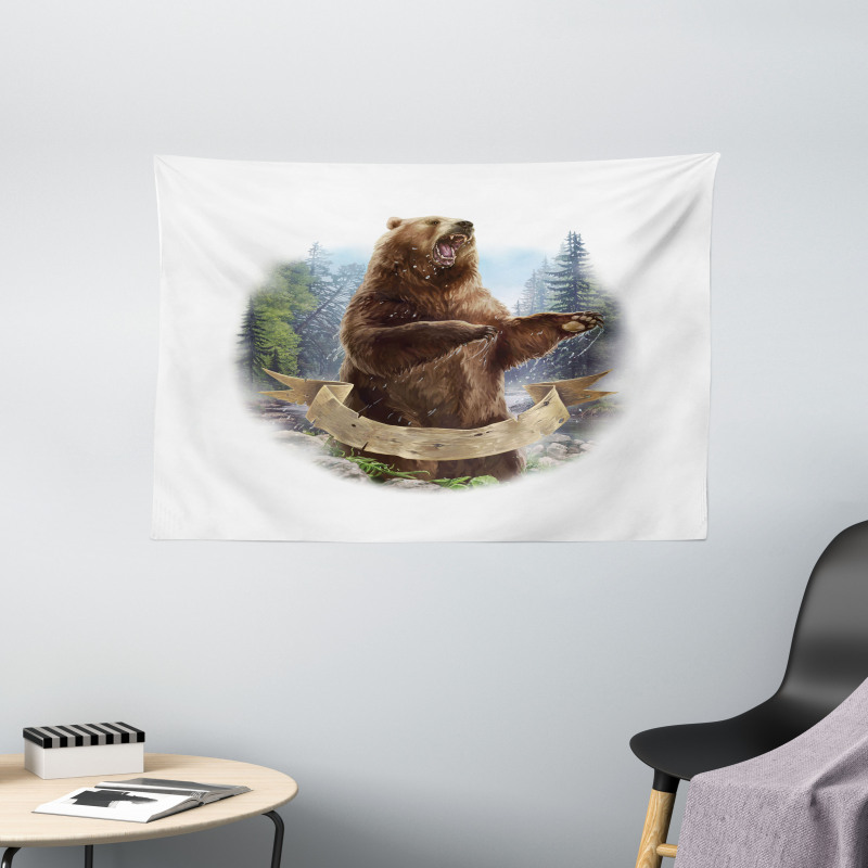 Angry Carnivore Mammal Wide Tapestry