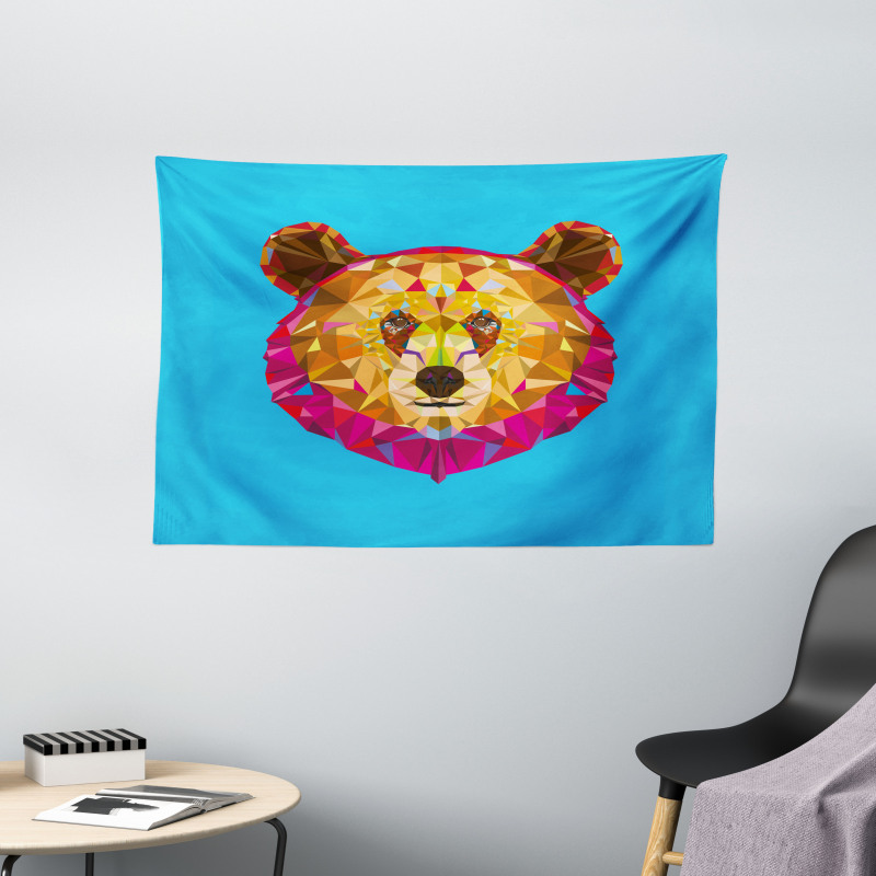 Geometric Head Poly Effect Wide Tapestry