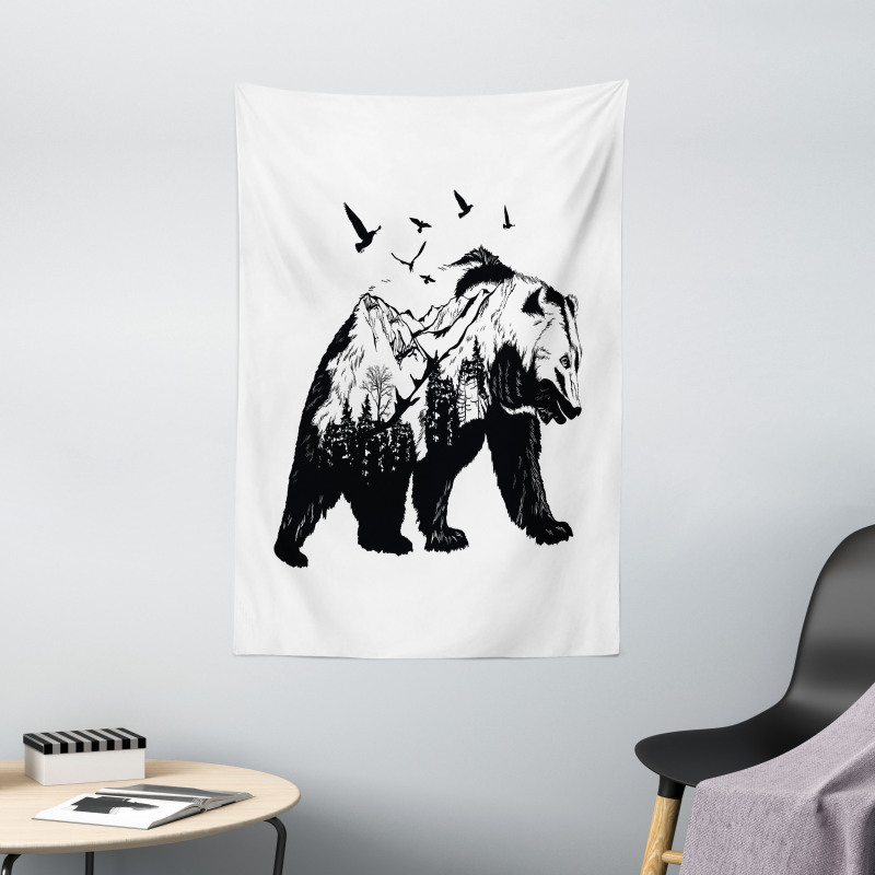 Wildlife Mammal Silhouette Tapestry