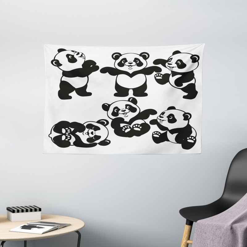 Playful Panda Bear Zoo Wide Tapestry