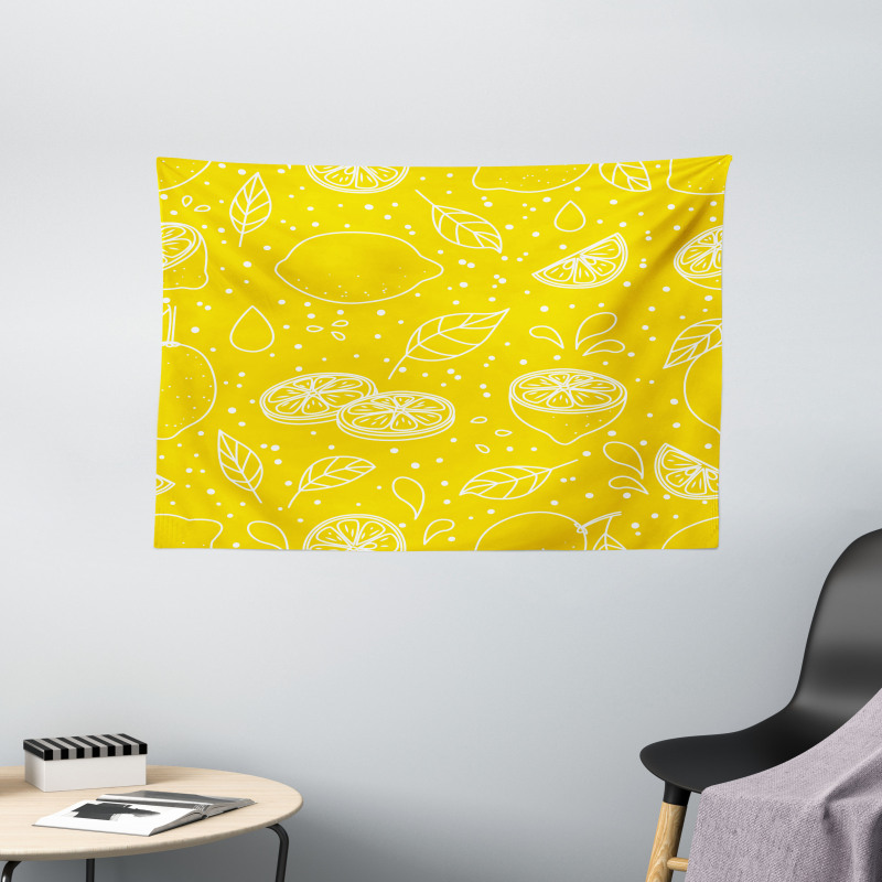 Juicy Lemons Wide Tapestry