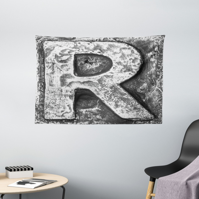 Iron Tones Uppercase R Wide Tapestry