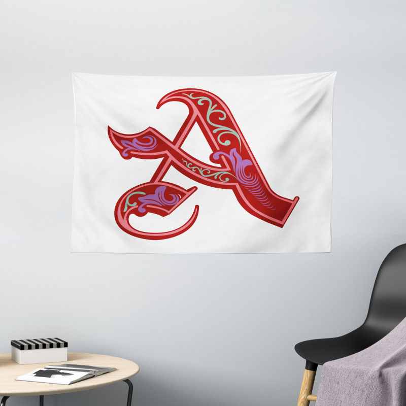 Classic Ornate Initial Wide Tapestry