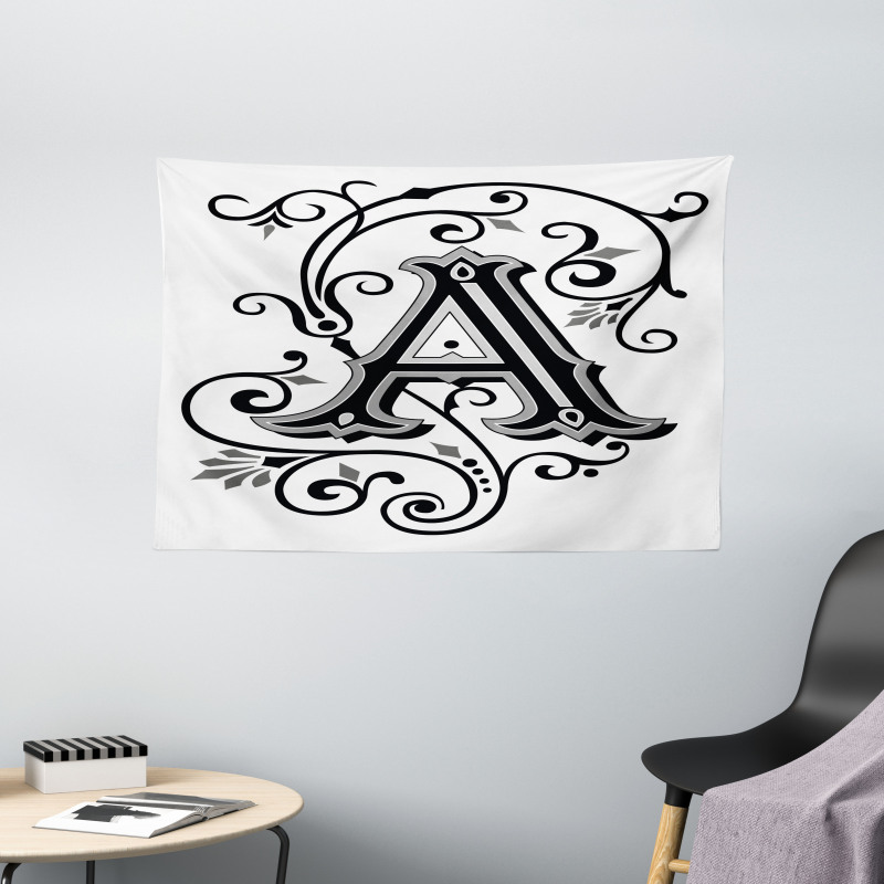 Abstract First Letter Wide Tapestry