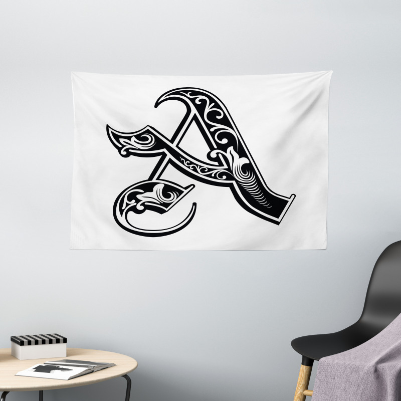 Soft Curved Lines Wide Tapestry