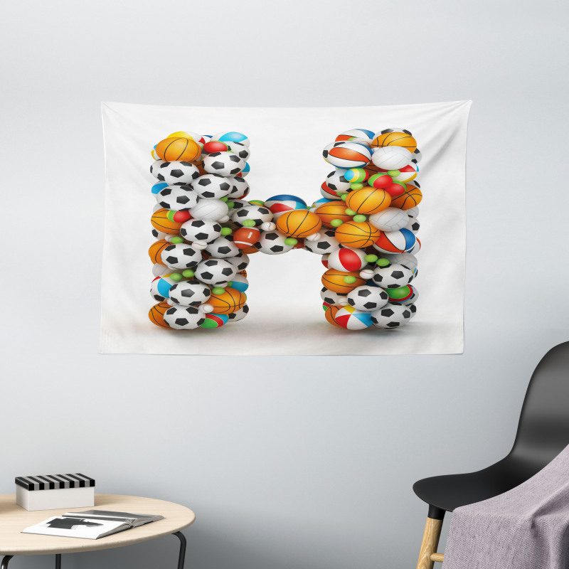 Gaming Balls Sports Wide Tapestry