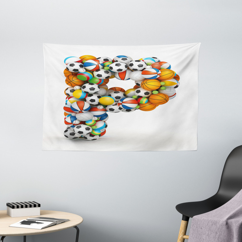 Game Sports Typography Wide Tapestry