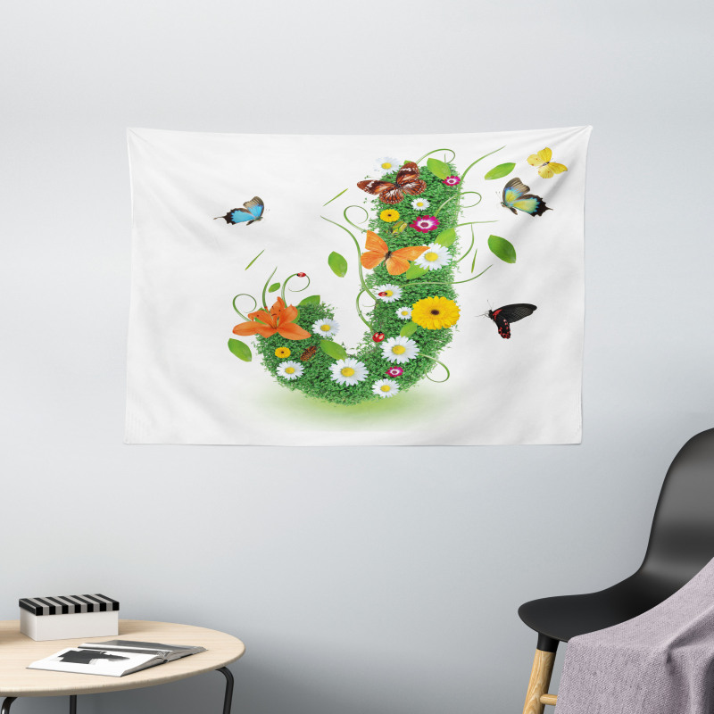 Butterfly Flourish Wide Tapestry
