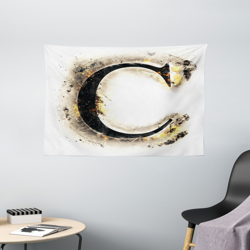 Scorched Paper Wide Tapestry