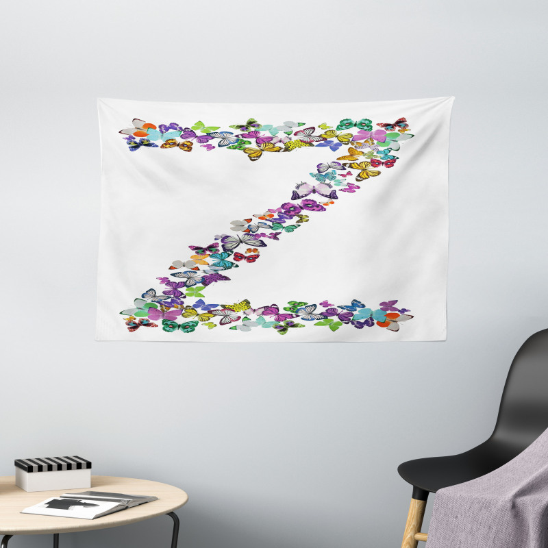 Multicolored Animal Z Wide Tapestry