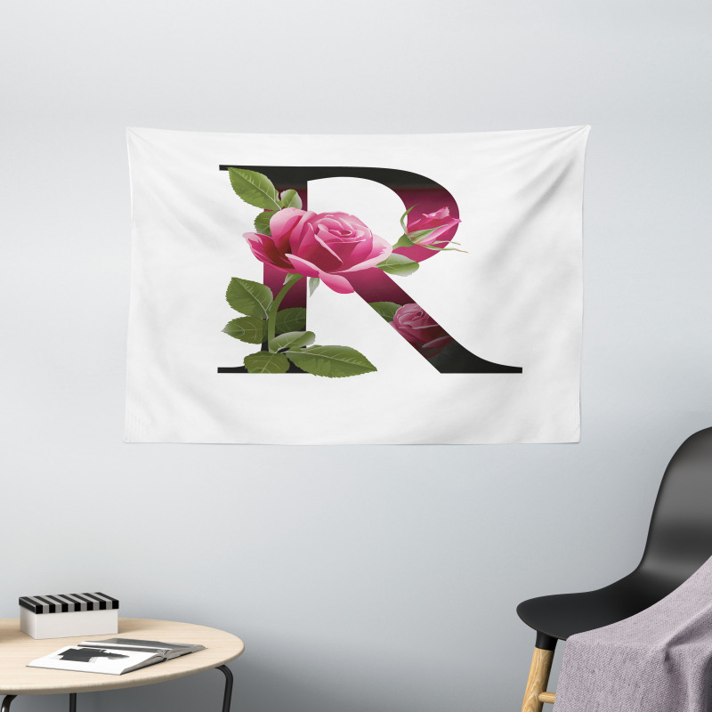 Flower of Love Rose R Wide Tapestry