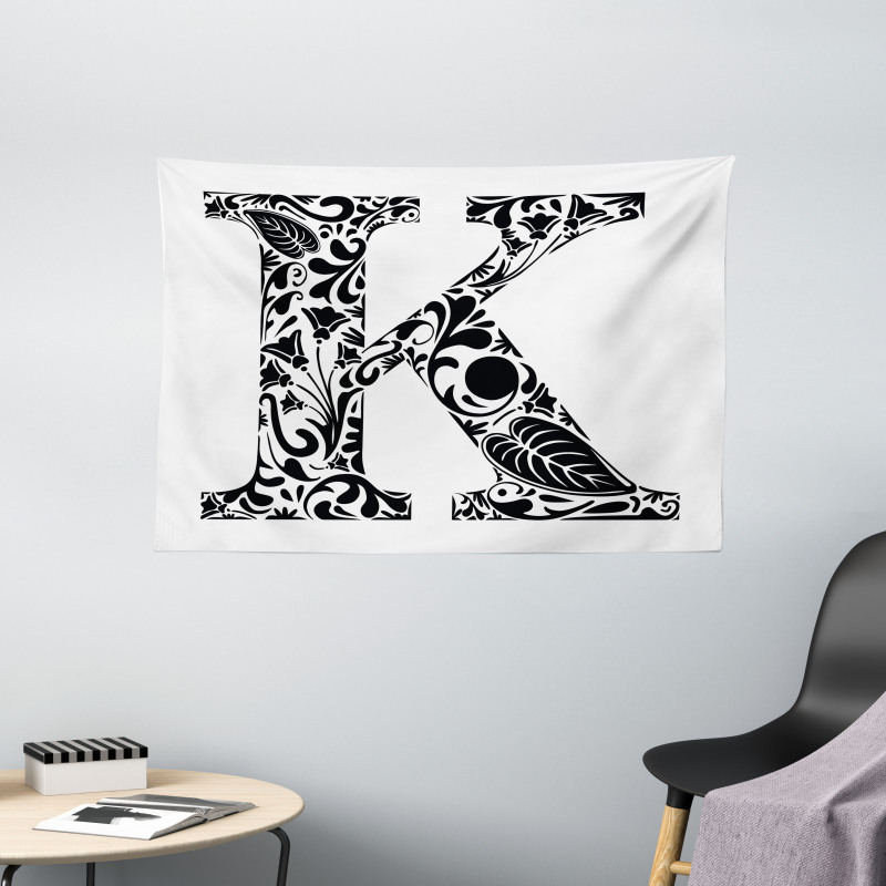 Black Silhouettes Art Wide Tapestry