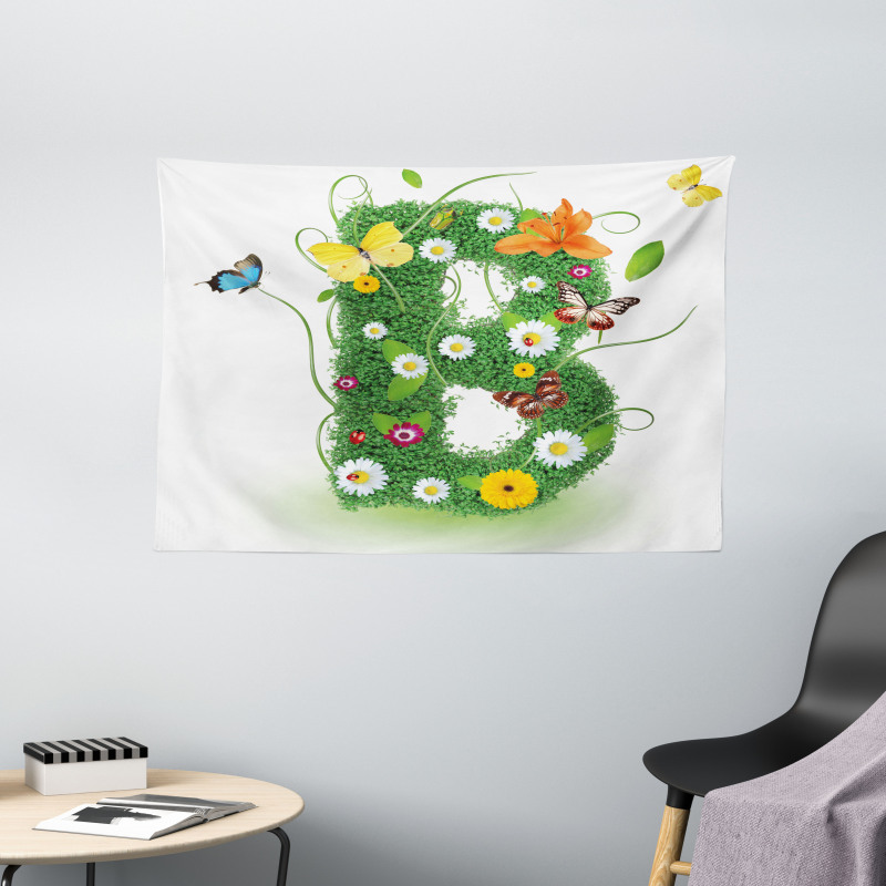 Flourish Daisy Garden Wide Tapestry