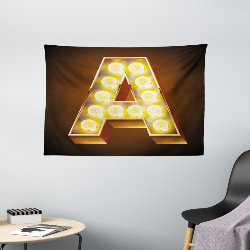 First Letter ABC Design Wide Tapestry