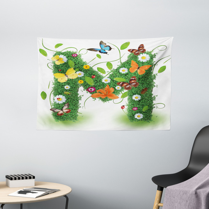 Flower and Butterfly M Wide Tapestry