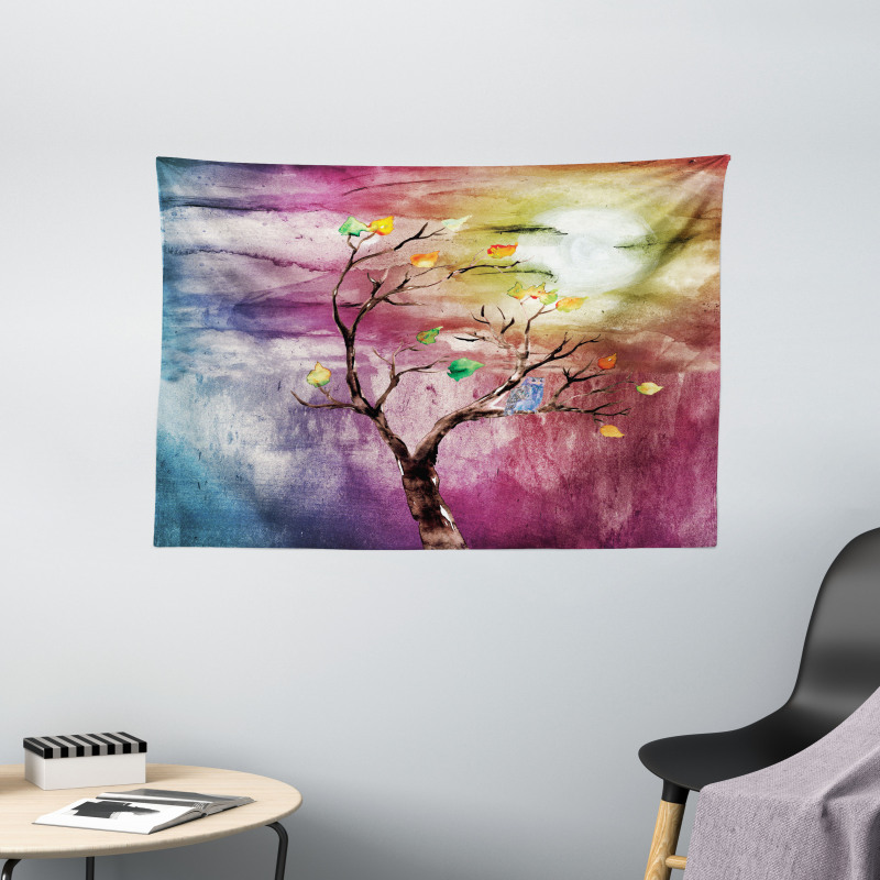 Owl on Tree Wide Tapestry