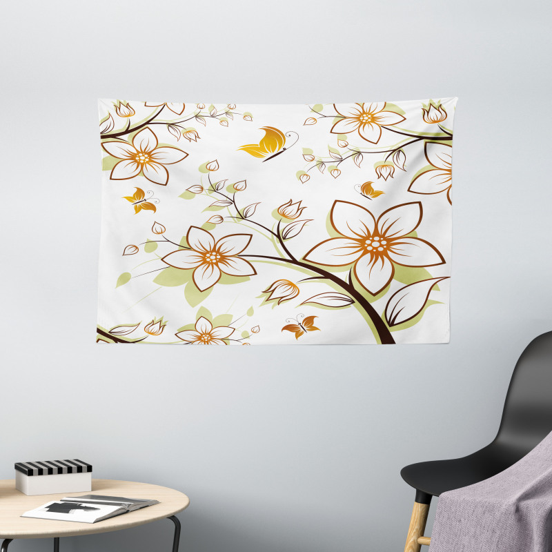 Seasonal Flora Fauna Wide Tapestry