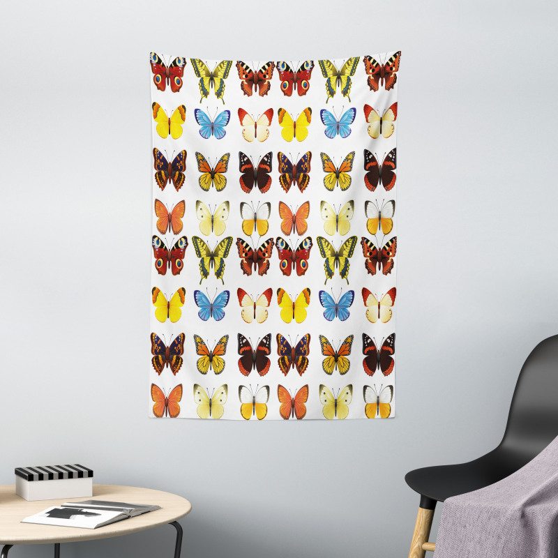 Butterflies Many Shapes Tapestry