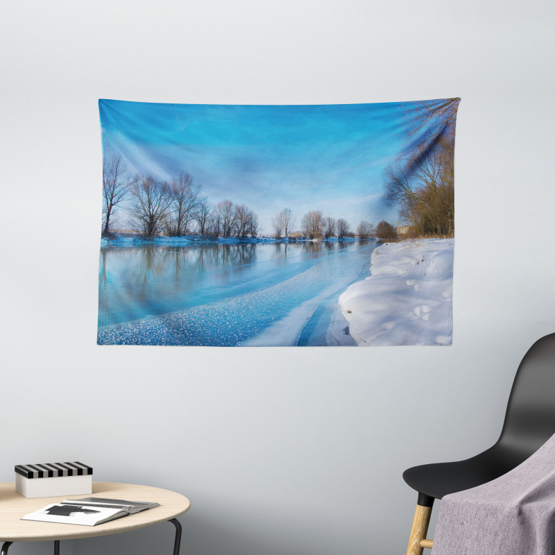 Freezing Weather Sky Wide Tapestry