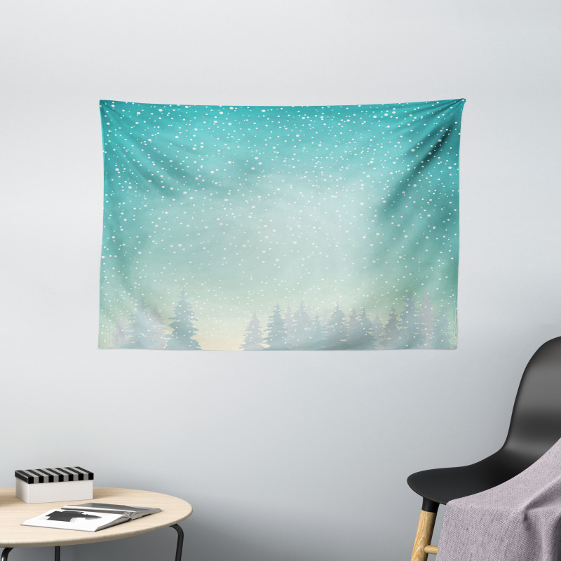Spruce Forest Snow Woods Wide Tapestry