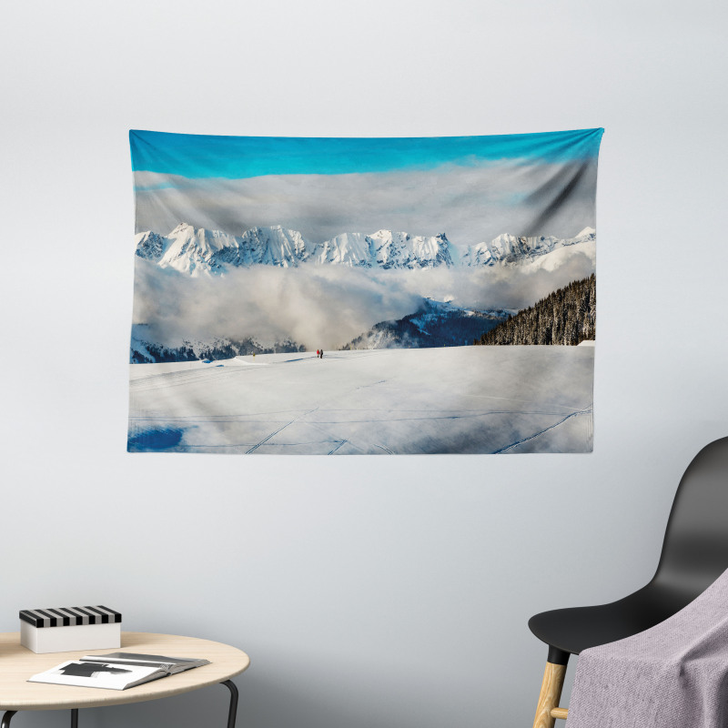 Panoramic Mountains Walk Wide Tapestry