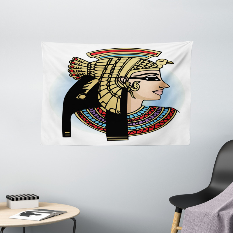 Queen Cleopatra Art Wide Tapestry