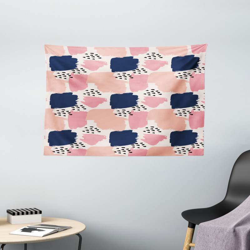 Pastel Art Pattern Wide Tapestry