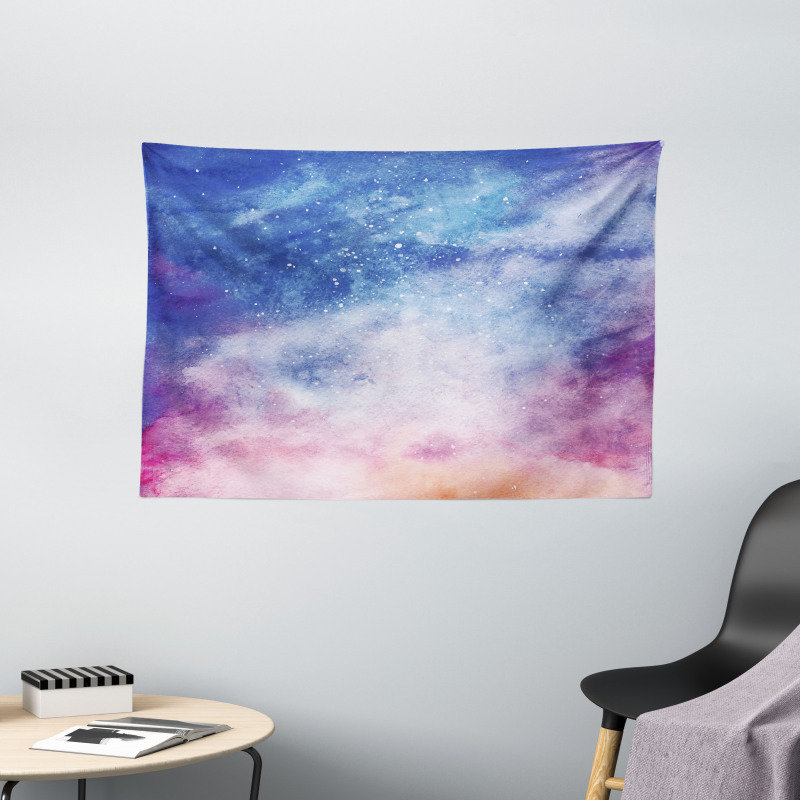 Watercolor Space Wide Tapestry