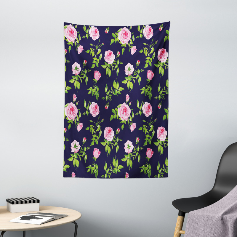 Vintage Roses Buds Tapestry