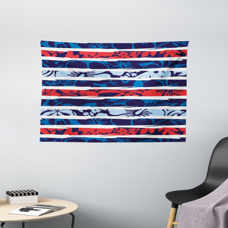 Tropical Hibiscus Beach Wide Tapestry