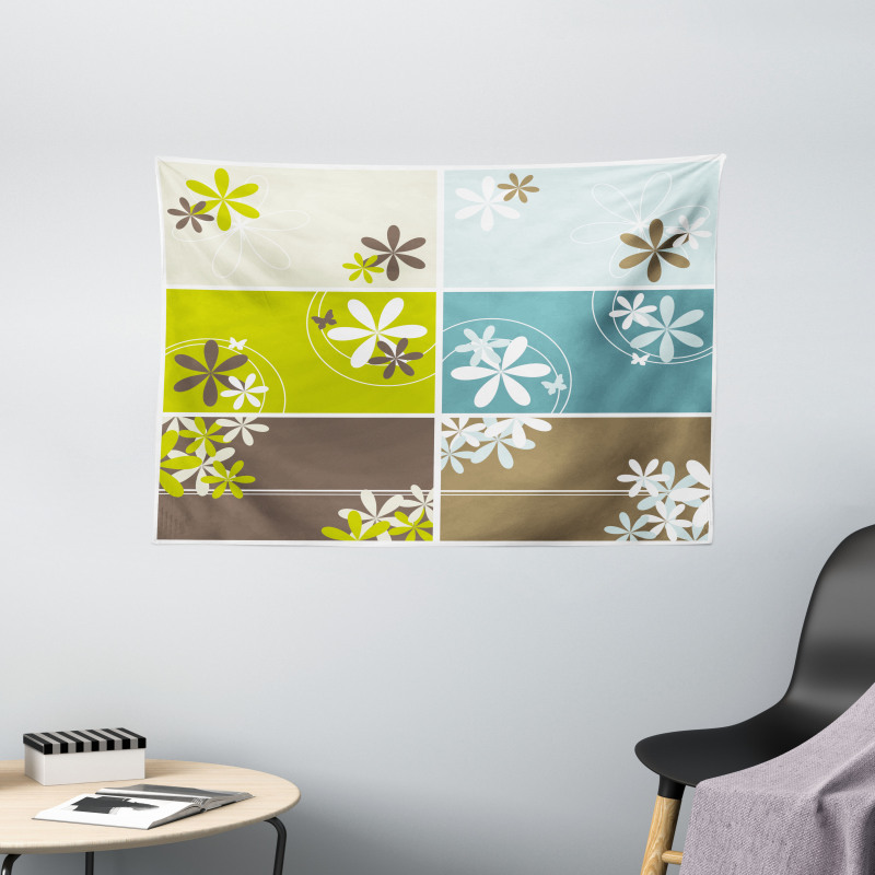 Spring Inspired Blossoms Wide Tapestry