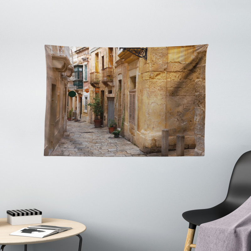 Old Narrow Street Town Wide Tapestry