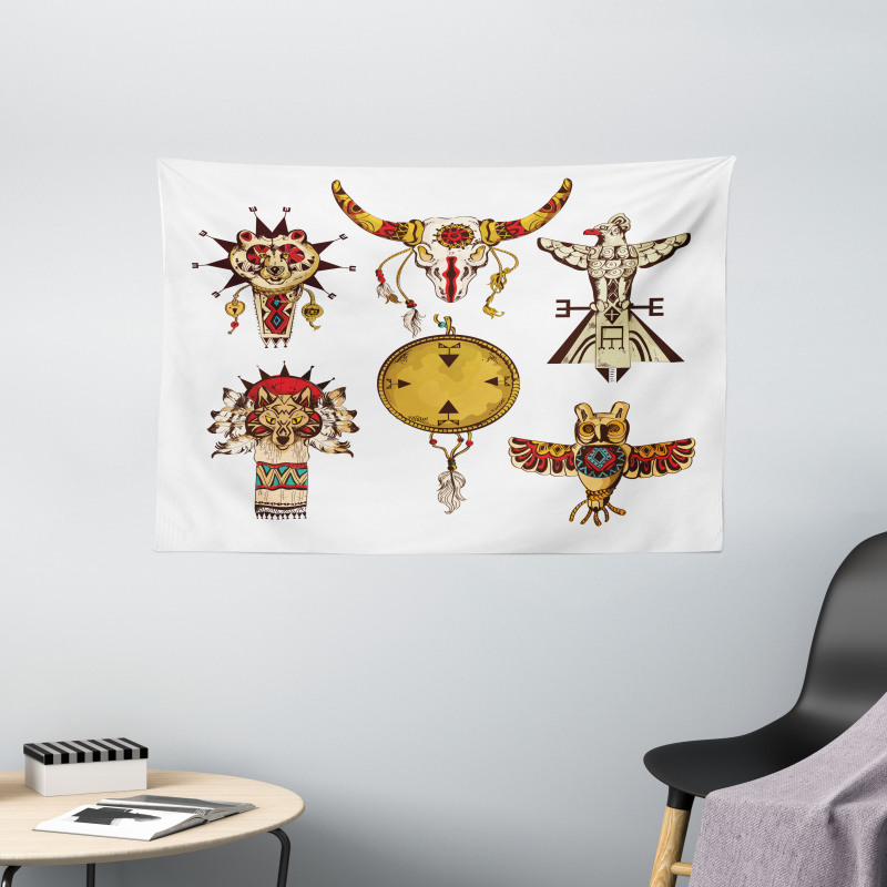 Animal Totems Wide Tapestry