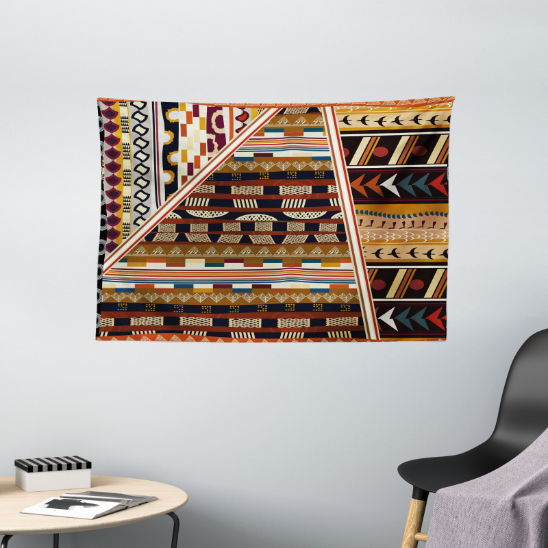 Geometrical Folkloric Wide Tapestry