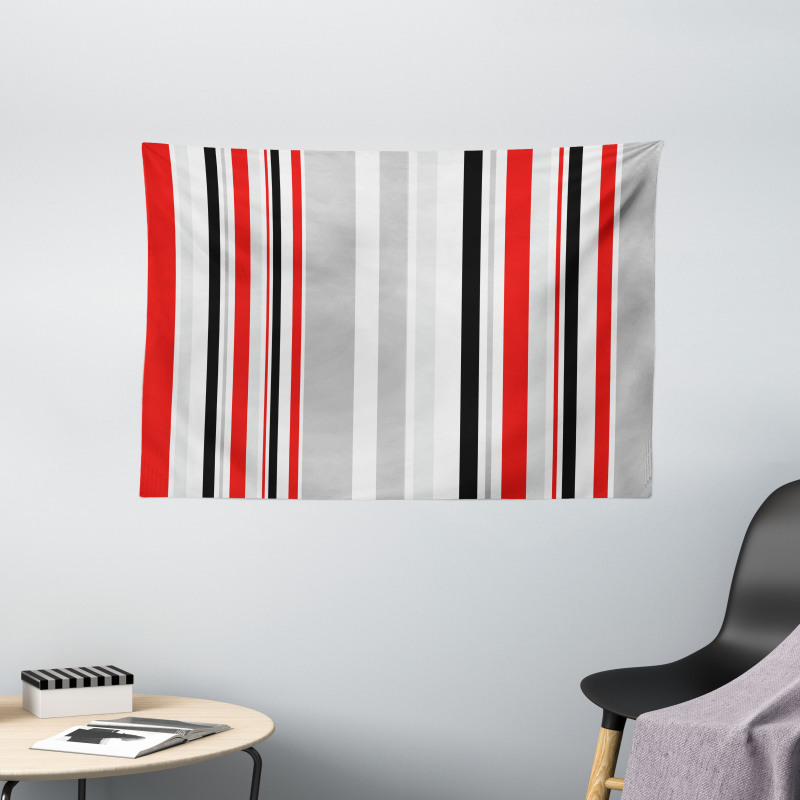 Retro Abstract Lines Wide Tapestry